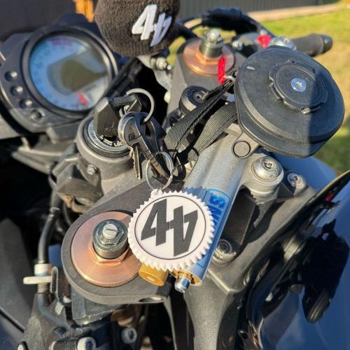 44Teeth White Sprocket Keyring